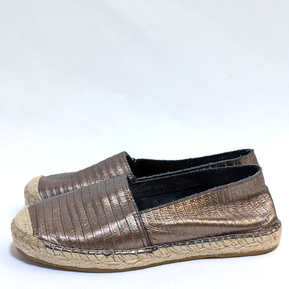 Fabiolas Spain Metallic Bronze Canvas Cap Toe Espadrilles Women's Size 37 / US 7 - Picture 5 of 6